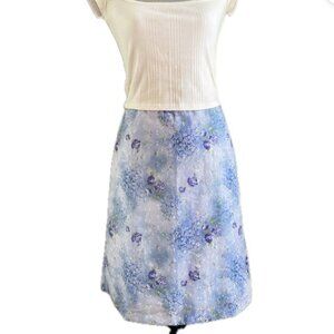 Exact Change 90s Blue Islet Floral Skirt Medium